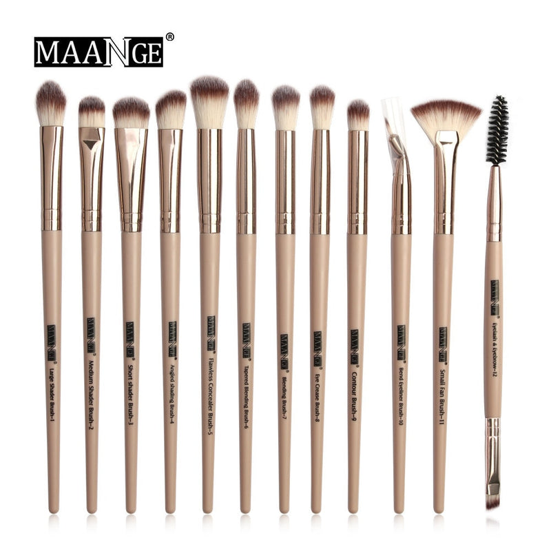 MAANGE Pro 12/20pcs Makeup Brushes Set with Bag Powder EyeShadow Blending Eyeliner Eyelash Lip Portable Brush Set For Make up