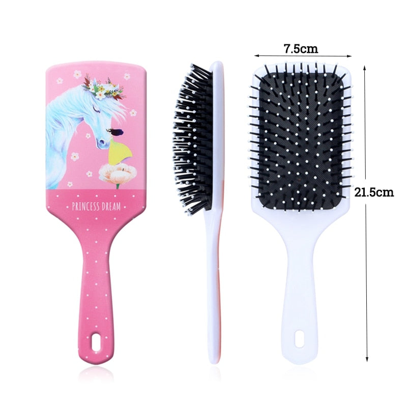 Cartoon Print Hair Detangler Comb,Haircare Massage Scalp Airbag Hair Styling Tool,Soft Comb Teeth Hair Brush,Barber Accessories