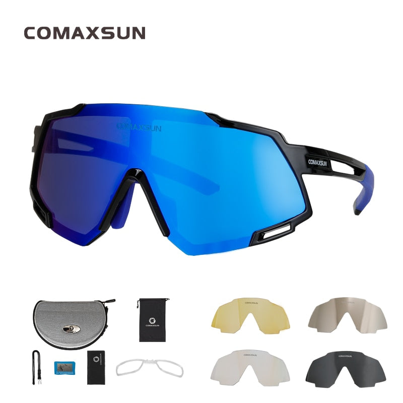 Comaxsun Professional Polarized Cycling Glasses MTB Road Bike Goggles Outdoor Sports Bicycle Sunglasses UV 400 With 5 Lens TR90