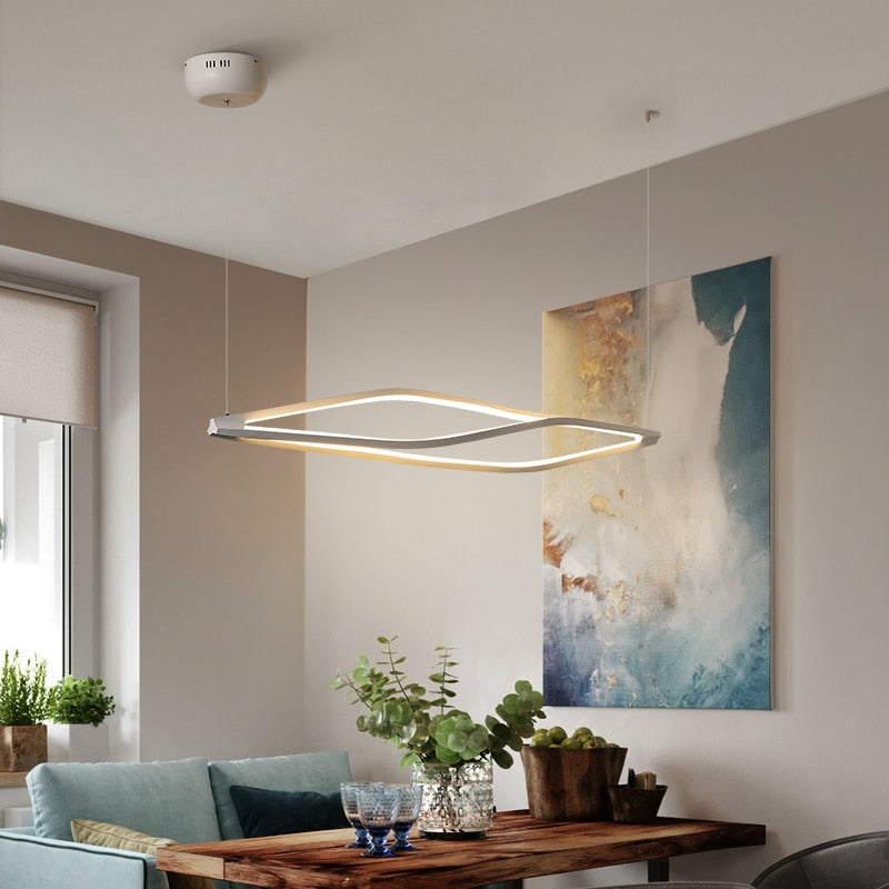 Modern led pendant lights for dining room bar shop hanging Pendant lamp living room office home deco 90-260V Matte Black/White