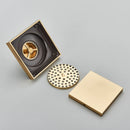 Rozin Brushed Gold Floor Drains 10*10cm Invisible Bathroom Floor Drain Matte Black Square Shower Deodorant Waste Drain Strainer
