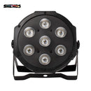 SHEHDS 7X12W RGBW / 7x18W RGBWA+UV LED Flat Par Light Mobile Plug Ultra-Quiet Fan Family Birthday Party Theater Stage Lighting
