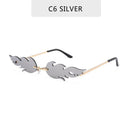 2022 Neue Mode Feuer Flamme Sonnenbrille Damen Herren Marken-Design Randlose Wellen-Brille Luxus Trend Schmale Sonnenbrille Streetwear