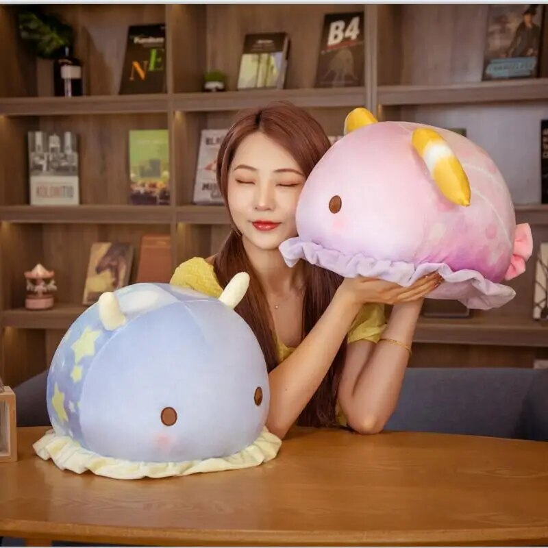 Super Soft Down Cotton Stuffed Sea Animal Colorful Cowfish Plush Manatee Toy Round Animal Doll Comforting Kids Present