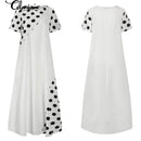 Women Party Summer Long Dress 2023 Celmia Polka Dot Print Maxi Sundress Bohemian Short Sleeve Casual Loose Vestidos O-neck Robe
