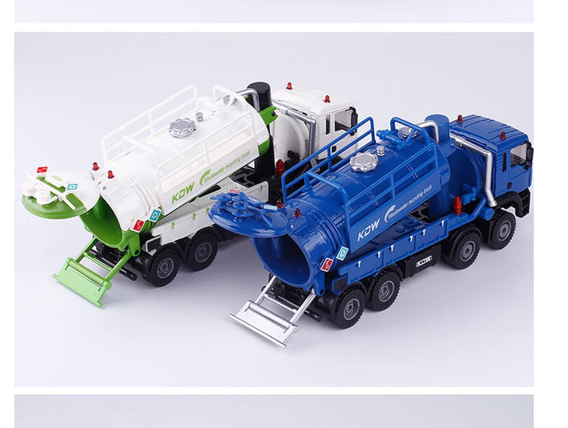 High simulation alloy suction sewage truck model,1:50 waste water recycling transportation engineering vehicle,hot selling