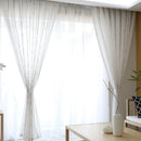 Colorful striped White tulle curtains for living room bedroom Modern sheer curtain drape window