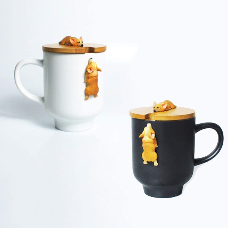 2-PCS Kiss Cat Coffee Couple Handmade Mug Funny Tea Ceramic cup set for Bride and Groom Matching Gift for Engagement Wedding