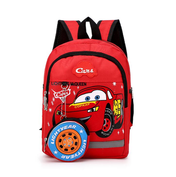 Disney 2020 new kindergarten lovely backpack+purse coin boy bag 95 car children boy bag for school