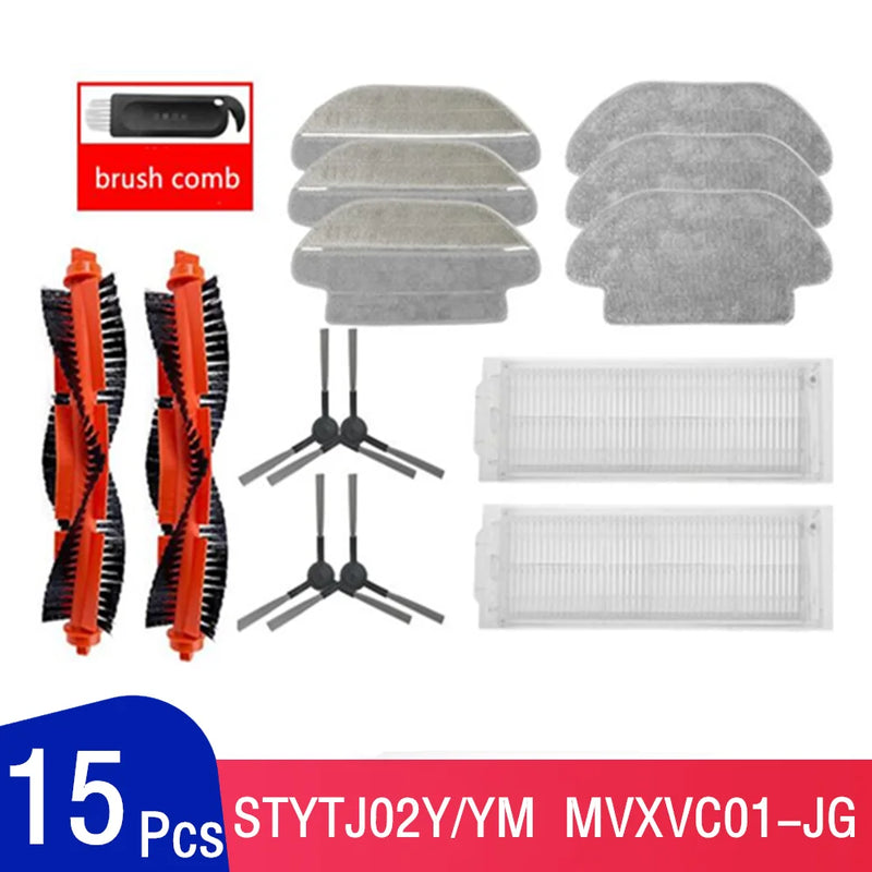 For XIAOMI MIJIA Sweeping Mopping Robot Vacuum Cleaner STYJ02YM Spare Part Pack Kits Side Roller HEPA Filter Main brush Mop