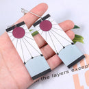 Mode Acryl Tanjiro Ohrringe Demon Slayer Ohrringe Anime Cosplay Requisiten Hanafuda Tropfen Lange Ohrringe für Frauen Mädchen Schmuck
