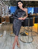Wholesale Sexy Long Sleeve Mesh Sequins Sparkly Glitter Women Winter Dress 2021 Designer Evening Party Dress Vestido