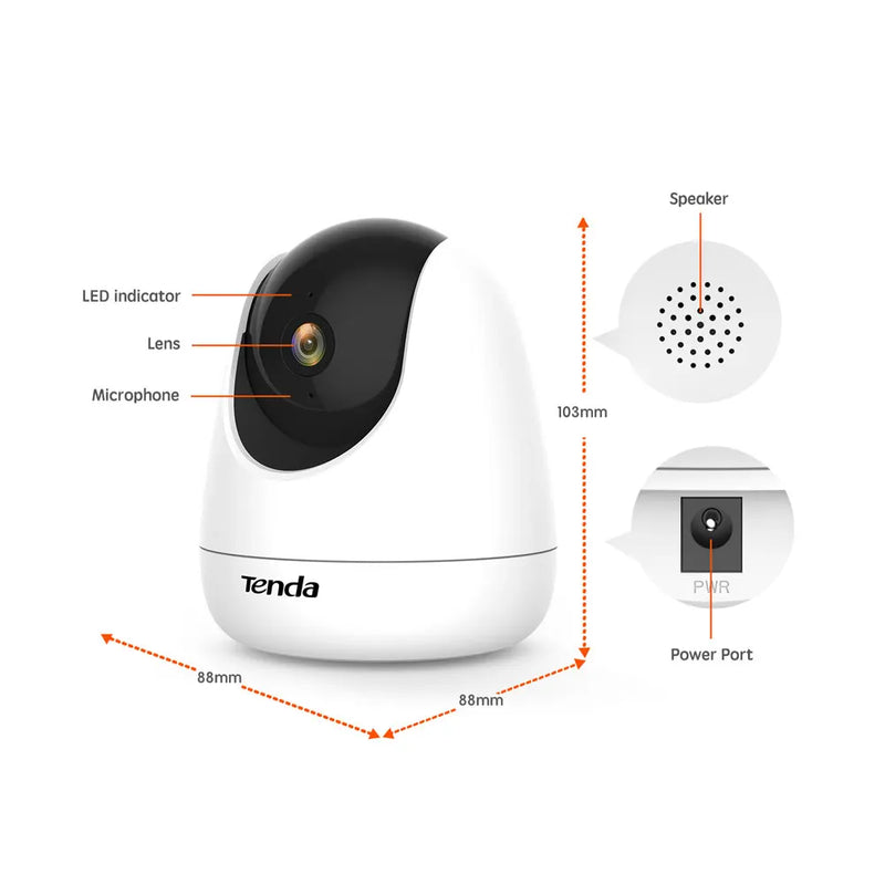 Tenda Surveillance Camera wifi Ip Camera Baby Security Protection mini camera 1080P 2MP 4MP Pan/Tilt Wireless Camera Home Indoor