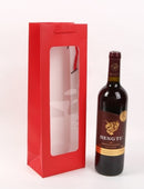 Sichtbare Weinbeutel, feste Papiertüten, weiße Papiertüte mit Klarsichtfenster für Wein-, Blumen-, Geschenkverpackung, Party-, Festival-Geschenkverpackung