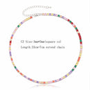 Sexy Short Sparking Rainbow Tennis Chain Chocker Necklace With AAA+ CZ Fashion Personality Women Collar Jewellery bijoux femme