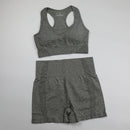 Workout Clothes For Women Seamless Yoga Sports Suits Sport Bra Top+High Waist Fitness Shorts 2 Piece Gym Set Running Sportswear