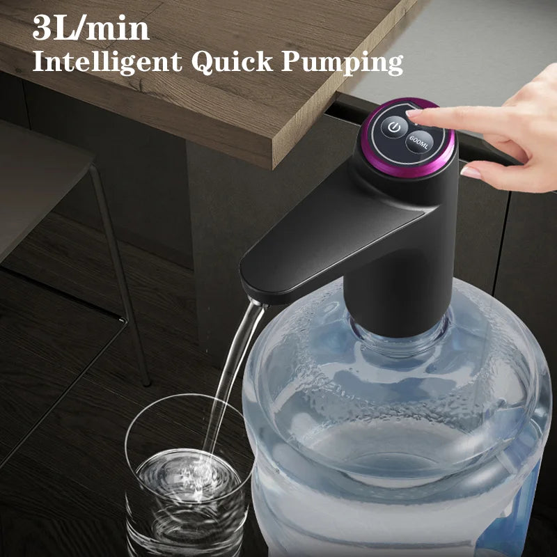 HiPiCok Water Pump 19 Liters Water Dispenser Mini USB Charging Automatic Electric Water Gallon Bottle Pump Drink Dispenser