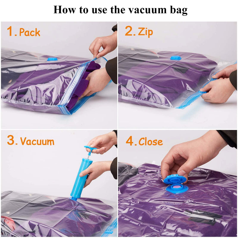 Vacuum Storage Bags  More Space Save Compression Travel Seal Zipper Wardrobe Organizer For Clothes Pillows Bedding Blanket