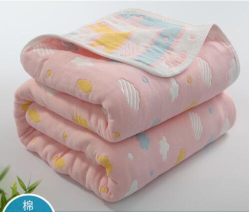 90*100cm Soft Breathable Cotton Baby Blanket for Newborn 6 Layers Muslin Gauze Growth Baby Quilt Newborn Baby Bath Swaddle Wrap