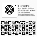 Montessori Baby Visual Stimulation Card Black White High Contrast Flash Cards for Kids Educational Sensory Book Baby Flashcard