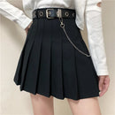 Harajuku Plaid Skirt Women Punk y2k High Waist Mini Tennis Skirts Uniform Chain Pocket A-line Streetwear Vintage Free Belt