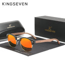 KINGSEVEN Handgefertigt 2022 Schwarznuss Holz Sonnenbrille Herren Polarisiert UV400 Schutz Halbrand Retro Brille Damen Oculos