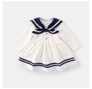 Baby Dresses Spring Autumn Preppy Style Kids Clothing Newborn Infant Baby Girls Party Long Sleeve Dress Kids Clothes 0-2Y