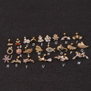 Hot 1piece  Steel Copper Fish Hand Tree CZ ear piercing jewelry steel barbell daith earrings helix cartilage studs Piercing