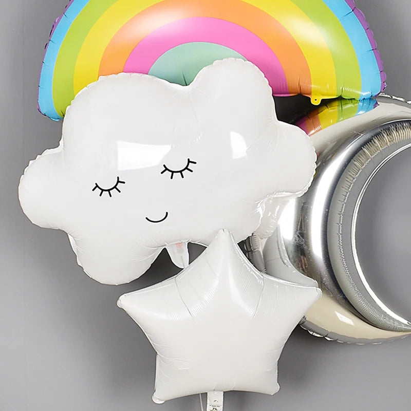 Big Rainbow Smile White Cloud Foil Balloon Birthday Party Baby Shower Wedding Anniversary Decoration Supplies kid toys