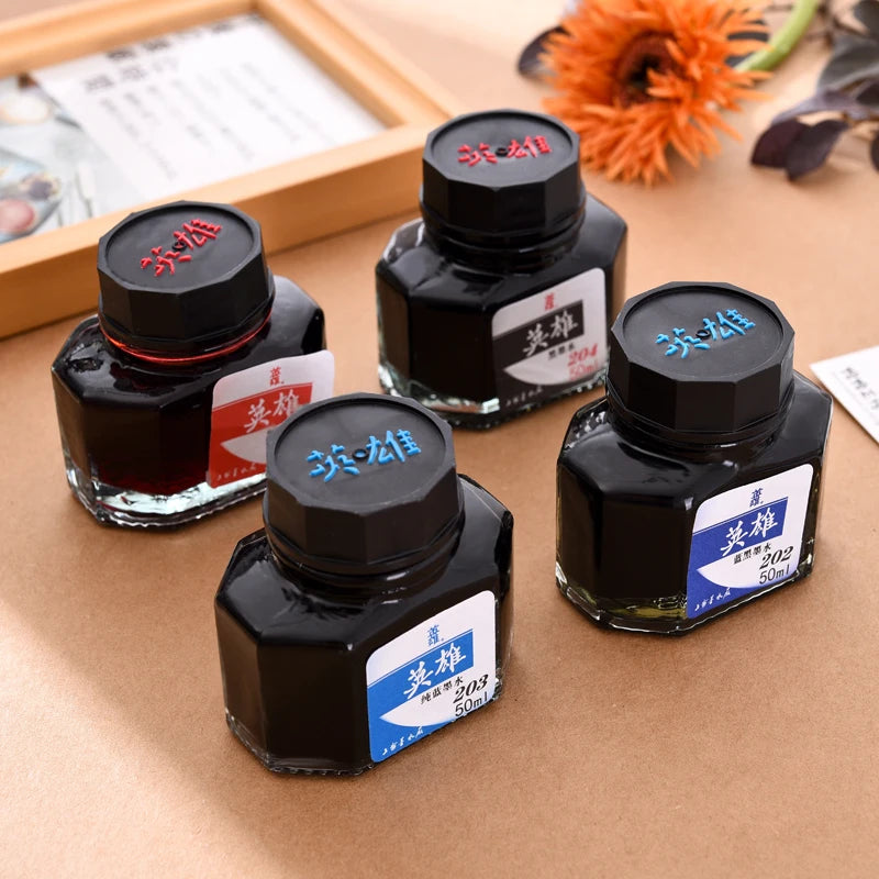 China HERO Pure Colorful 50ml Fountain Pen Ink Refilling Inks Stationery School Cartridge Converter Office Supplies