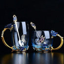 Handgemachte Emaille Kaffeetasse Kristallbecher Milch Zitrone Blumentee Tasse Hochwertiges Glas Trinkgeschirr Geschenk Paar Tasse Für Liebhaber Hochzeit
