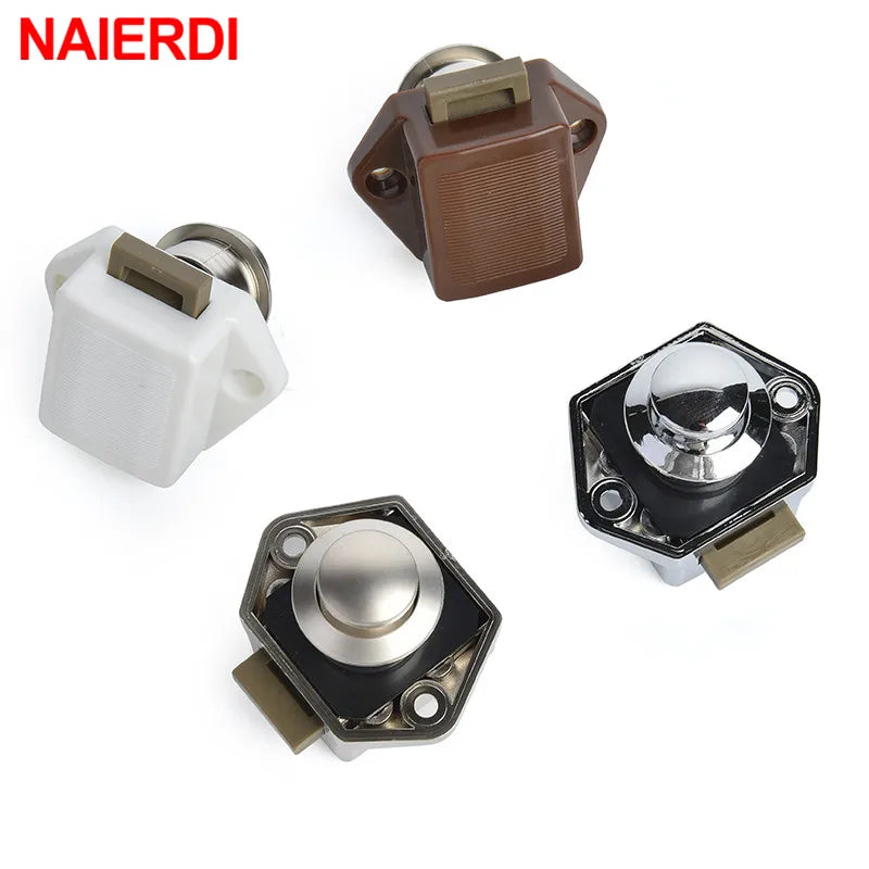 NAIERDI 10PCS Camper Car Push Lock Diameter RV Caravan Boat Motor Home Cabinet Drawer Latch Button Locks Furniture Hardware