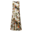 ZANZEA Summer Dress Women Bohemian Sleeveless Floral Printed Sundress Robe Vintage Kaftan Beach Vestido Femme Sarafans
