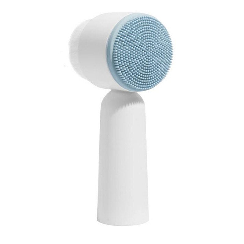 Portable Double Side Silicone Facial Cleanser Brush Soft Hair Face Massage Washing Brush Blackhead Remover Skin Care Tool 20