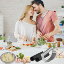 LMETJMA Garlic Press Rocker Stainless Steel Garlic Crusher Garlic Mincer Presses Ginger Press Squeezer Kitchen Gadgets KC0322