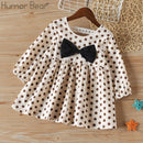 Humor Bear Girls Dresses Spring Autumn Kids Clothes Girls Stitching Princess Dress Children Clothing Fake 2PCS  Birthday Dress