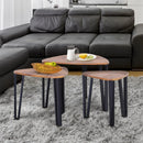 HOMCOM 3 modern coffee tables nest side table with metal legs for