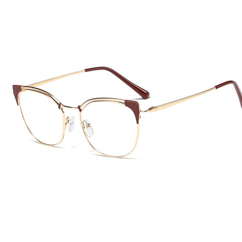 Metal Cat Eye Glasses Frames for Women Vintage Clear Lens Eyeglasses Women's Frame Optical Ladies Oculos Gafas Feminino 2020