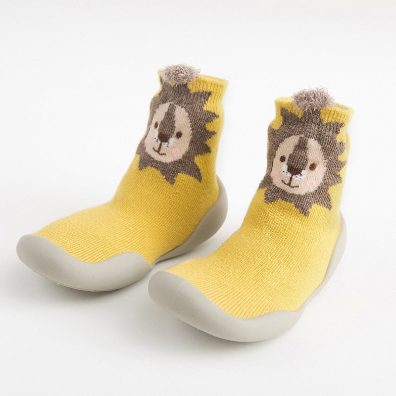 Toddler Indoor Sock Shoes Newborn Baby Socks Autumn Terry Cotton Baby Girl Sock with Rubber Soles Infant Animal Cat Funny Sock