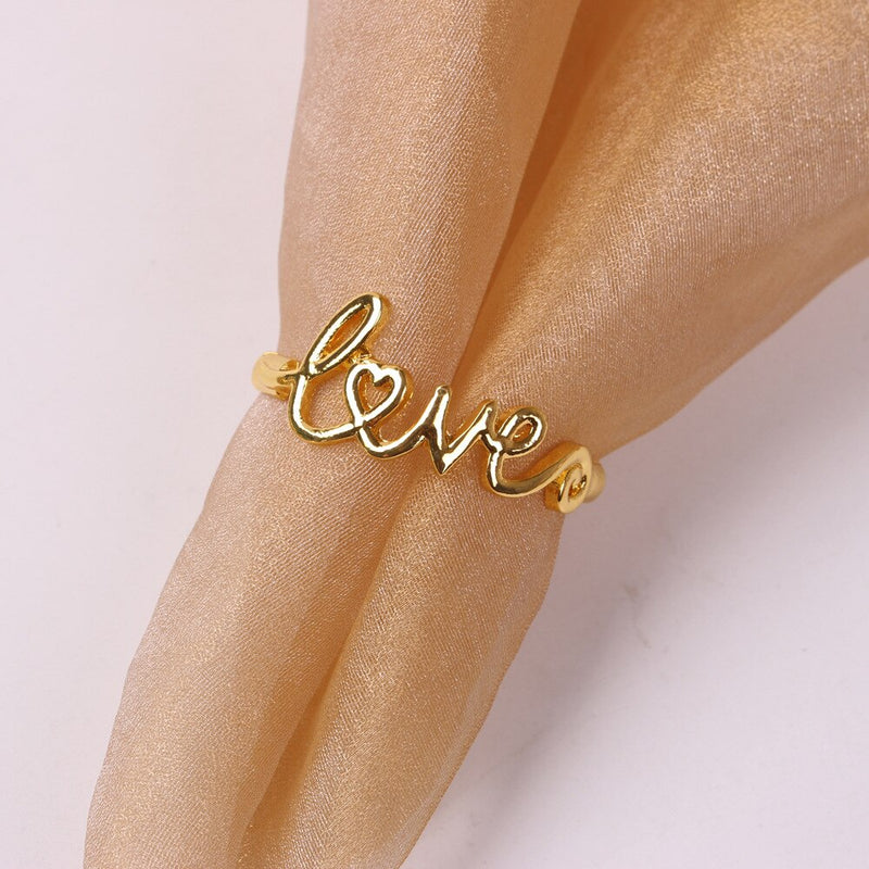 6pc Simple english letter love napkin ring napkin buckle