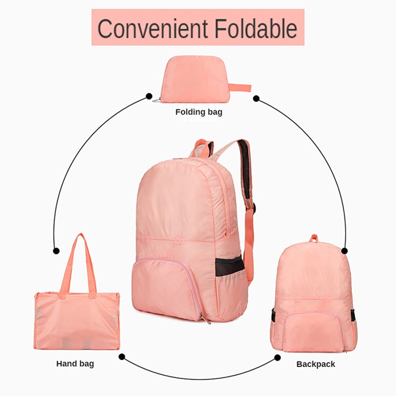 Urltra-Light Foldable Backpack Women Polyester Large Capacity Women Men Waterproof Travel Backpack Bag Men Shopping Bag