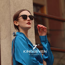KINGSEVEN Handgefertigt 2022 Schwarznuss Holz Sonnenbrille Herren Polarisiert UV400 Schutz Halbrand Retro Brille Damen Oculos