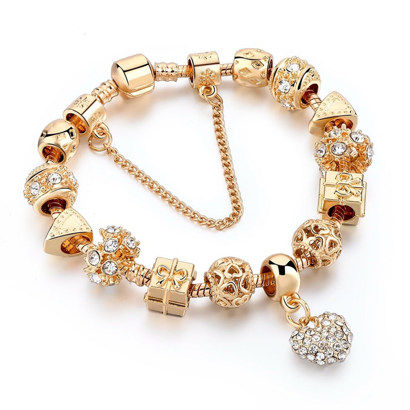 2020 Wholesale INS gold flower bead Bracelets&amp;Bangles For Women Pulseira Feminina Charm Crystal Jewelry Trendy Bracelet BT200303