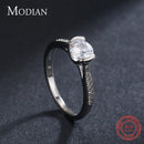 Modian Luxuriöse klassische Ringe aus massivem 925er Sterlingsilber mit 10 Herzen und Pfeilen aus Zirkon für Damen, Versprechen, Hochzeits- und Verlobungsschmuck