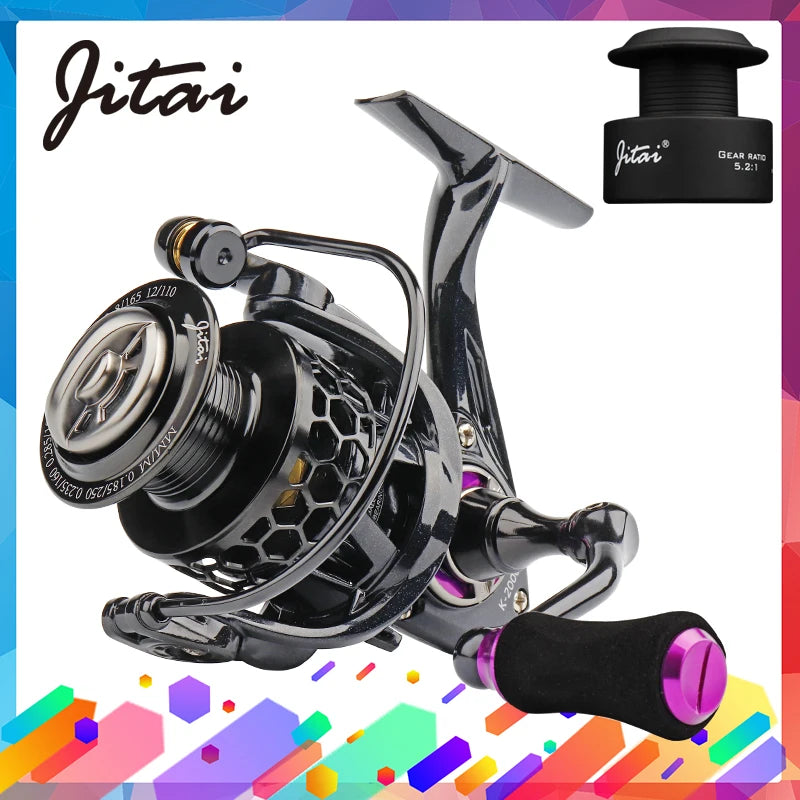 JITAI 2022 Spinning Reel with Free Spool Lightweight CNC Aluminum Spool 10+1BBs Saltwater Wheel Carp Fishing Reels Carretilha