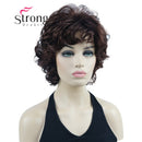 StrongBeauty Short Wig Soft Tousled Curls Blonde Highlights Full Synthetic Wigs COLOUR CHOICES