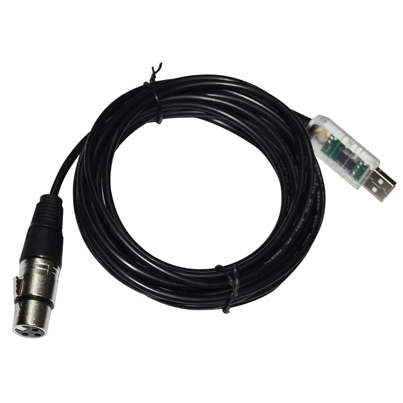 INDUSTRIAL FTDI FT232RL CHIP USB TO RS485 DMX512 3P XLR FEMALE / MALE CONVERTER FREESTYLER QLC STAGE LIGHTNING CONTROLLER CABLE