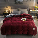 60Solid Colors Wine Flower Red Quilt Cover Luxury Bedding Set Velvet Duvet Cover Snow Fleece Thickened 150x200 220x240 For Women