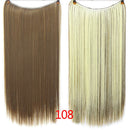 Allaosify 22 inches Clip on Wire Fish Line Hair Extensions Secret Invisible Wire One Piece for Ombre Hair Synthetic Hairpiece