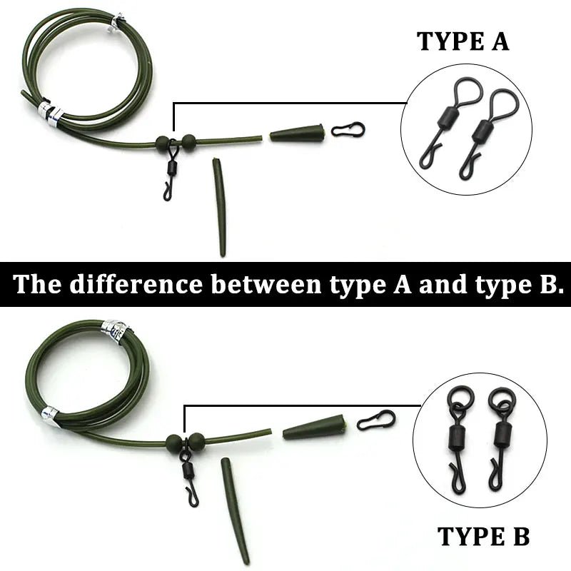 Carp Fishing Equipment Hair Rig Quick Change Swivels For Fishing Accessories Carp Tubing Anti Tangle Sleeve Carp Tackle Set